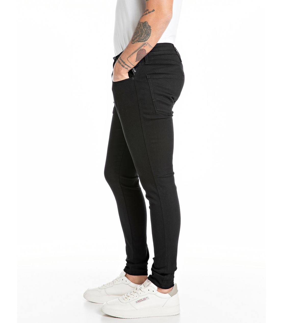 スーパースリムBRONNY パワーストレッチブラックデニム 詳細画像 ブラック 4